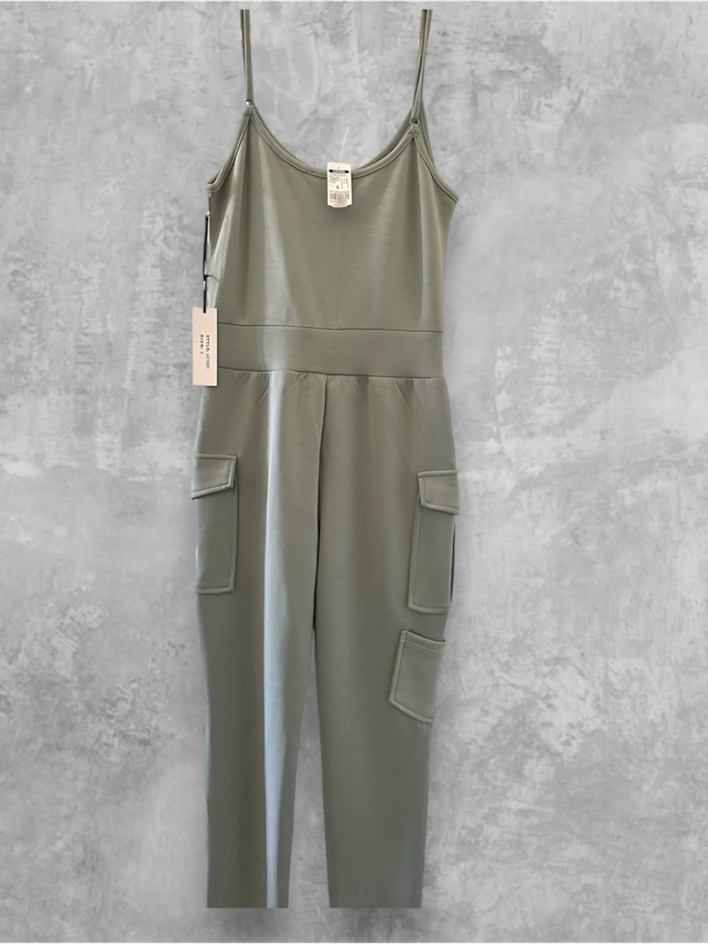 Olive Green Cargo Jumpsuit - Women